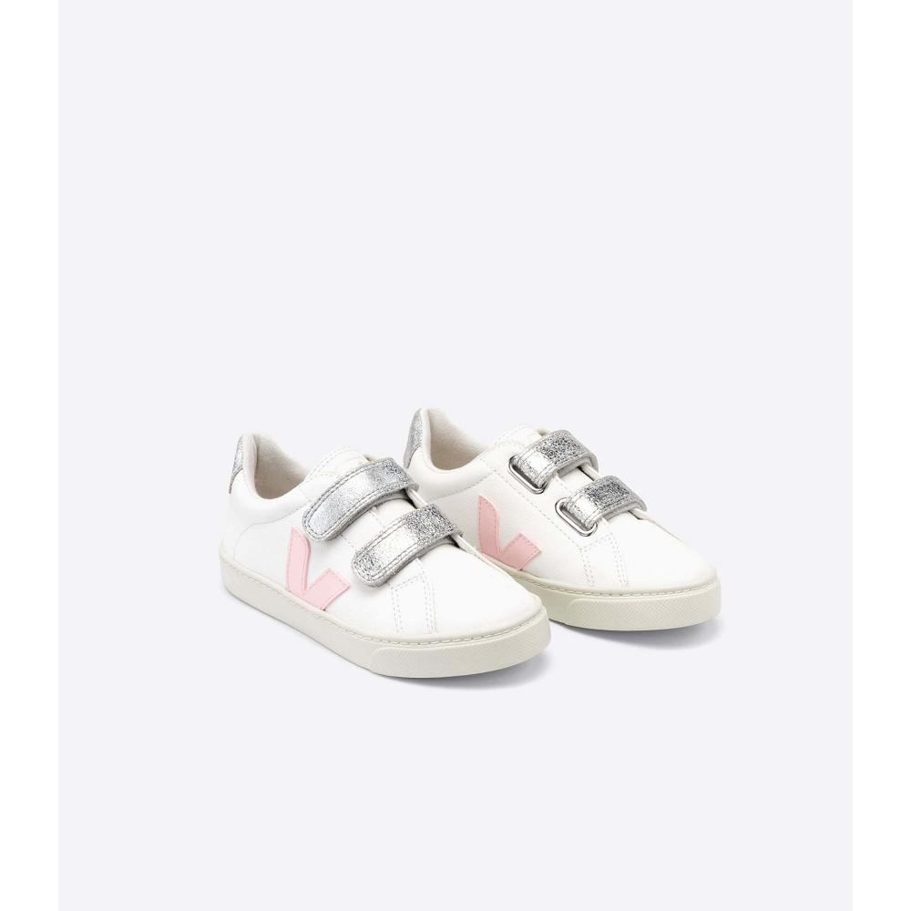 Veja ESPLAR CHROMEFREE Kids' Shoes White/Pink | NZ 731PJJ